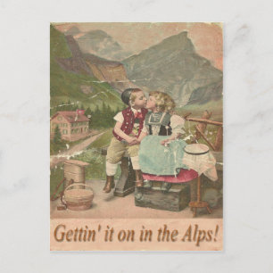 In den Schweizer Alpen Vintage Postkarte. Postkarte