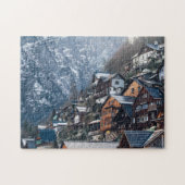In den Snowy Mountain gebaute Zuhause Puzzle (Horizontal)