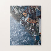 In den Snowy Mountain gebaute Zuhause Puzzle (Vertikal)