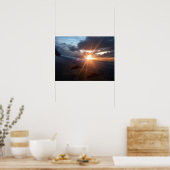 In den Sonnenuntergang fliegen Poster (Küche)