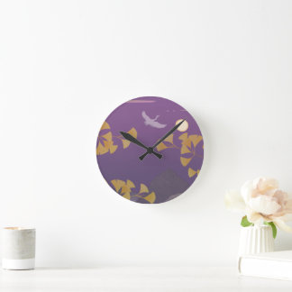 In den Sonnenuntergang Runde Wanduhr