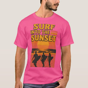 In den Sonnenuntergang surfen - Vintage-Surfing-T- T-Shirt