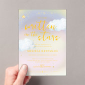 In den Sternen geschrieben | Rainbow Baby Dusche M Acryleinladungen (Insitu (Handheld))