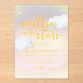 In den Sternen geschrieben | Rainbow Baby Dusche M Acryleinladungen (Vorderseite)