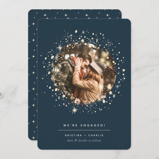 In den Sternen geschrieben | VERLOBUNG FOTO Ankündigung (Vorne/Hinten)