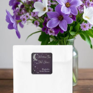 In den Sternen Geschriebenes Polterabend-Brautpart Quadratischer Aufkleber