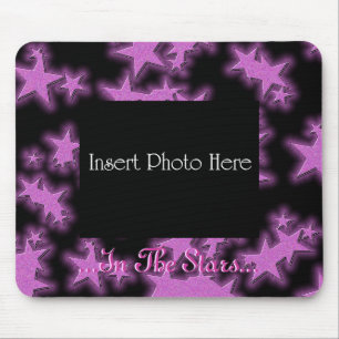 In den Sternen rosa Sternmuster Rahmen Maus Pad Mousepad