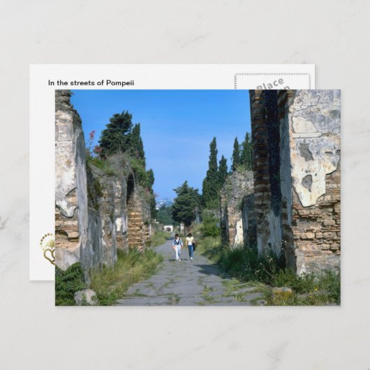 In den Straßen von Pompeji Postkarte (Vorne/Hinten)