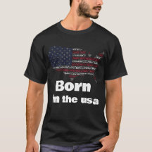 In den USA geboren American Flag Map Patriotic T-S