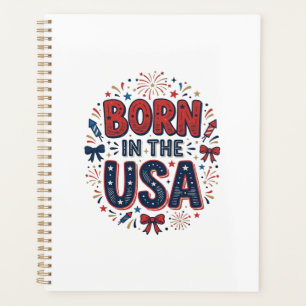 In den USA geboren Patriotes Vintage-Shirt-Design_ Planer