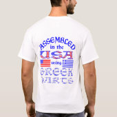 In den USA unter Verwendung griechischer Teile gef T-Shirt (Rückseite)
