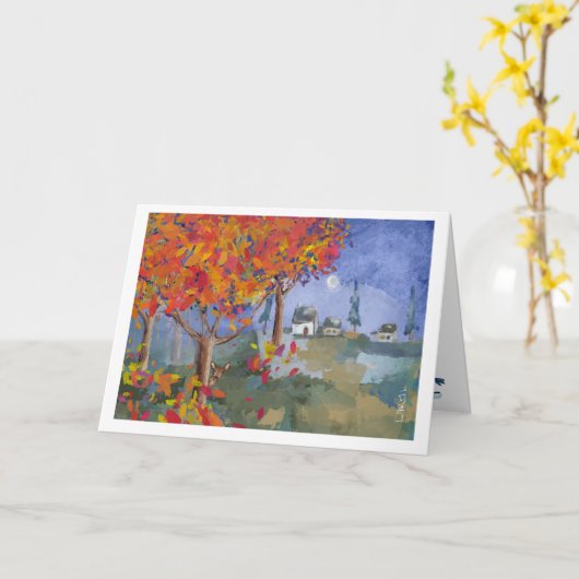 In den Wald - geklappte Grußkarte Karte (Gelbe Blume)