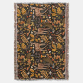 In den Wald/Herbst Hirsche auf schwarz Decke (Vorderseite Vertikal)