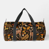 In den Wald/Herbst Hirsche auf schwarz Duffle Bag (Rückseite)