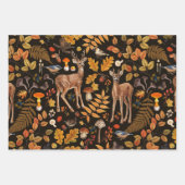 In den Wald/Herbst Hirsche auf schwarz Geschenkpapier Set (Vorderseite 3)