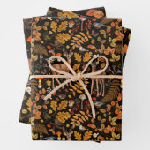 In den Wald/Herbst Hirsche auf schwarz Geschenkpapier Set (Beispiel)
