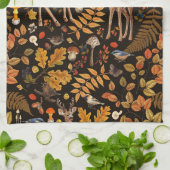 In den Wald/Herbst Hirsche auf schwarz Geschirrtuch (Gefaltet)