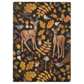 In den Wald/Herbst Hirsche auf schwarz Klemmbrett (Rückseite)