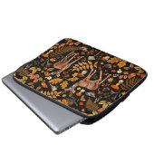 In den Wald/Herbst Hirsche auf schwarz Laptopschutzhülle (Vorne Knopf)