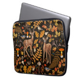 In den Wald/Herbst Hirsche auf schwarz Laptopschutzhülle (Vorderseite Links)