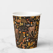 In den Wald/Herbst Hirsche auf schwarz Pappbecher (Rückseite)