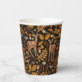 In den Wald/Herbst Hirsche auf schwarz Pappbecher (Links)