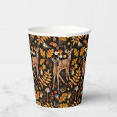 In den Wald/Herbst Hirsche auf schwarz Pappbecher (Rechts)