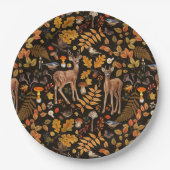 In den Wald/Herbst Hirsche auf schwarz Pappteller (Vorderseite)