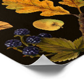 In den Wald/Herbst Hirsche auf schwarz Poster (Ecke)