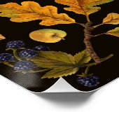 In den Wald/Herbst Hirsche auf schwarz Poster (Ecke)