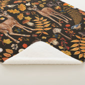 In den Wald/Herbst Hirsche auf schwarz Sherpadecke (3/4)