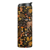 In den Wald/Herbst Hirsche auf schwarz Thermosbecher (Nach links gedreht)