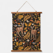 In den Wald/Herbst Hirsche auf schwarz Wandteppich Mit Holzrahmen (Vorderseite)