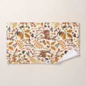 In den Wald/Herbst Hirsche auf weiß Badhandtuch Set (Handtuch)