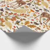 In den Wald/Herbst Hirsche auf weiß Geschenkpapier (Ecke)