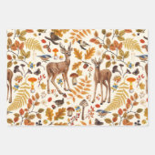 In den Wald/Herbst Hirsche auf weiß Geschenkpapier Set (Vorderseite 3)