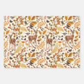 In den Wald/Herbst Hirsche auf weiß Geschenkpapier Set (Vorderseite 2)