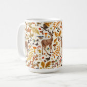 In den Wald/Herbst Hirsche auf weiß Kaffeetasse (Vorderseite Links)
