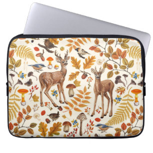 In den Wald/Herbst Hirsche auf weiß Laptopschutzhülle