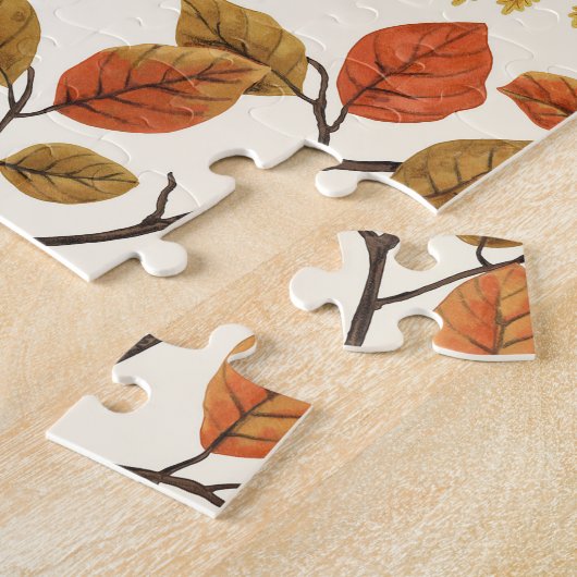 In den Wald/Herbst Hirsche auf weiß Puzzle (Seite)