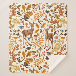 In den Wald/Herbst Hirsche auf weiß Sherpadecke