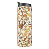 In den Wald/Herbst Hirsche auf weiß Thermosbecher (Nach rechts gedreht)