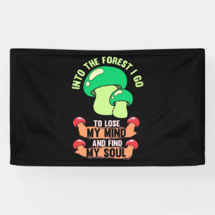 In den Wald Pilzjäger gehen Banner