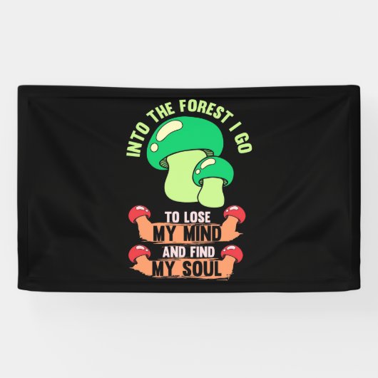 In den Wald Pilzjäger gehen Banner (Horizontal)