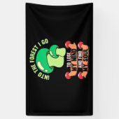 In den Wald Pilzjäger gehen Banner (Vertikal)