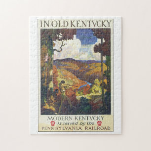In der alten Reise-Plakat-Grafik Kentuckys Puzzle