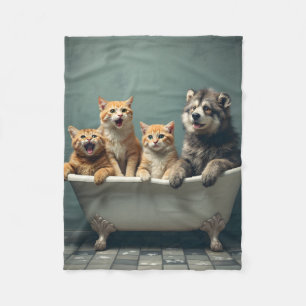 In der Badewanne lebende Tiere Fleecedecke