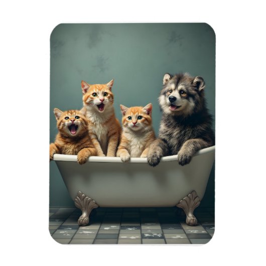 In der Badewanne lebende Tiere Magnet (Vertikal)