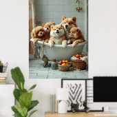 In der Badewanne lebende Tiere Poster (Heimbüro)
