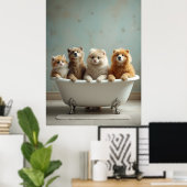 In der Badewanne lebende Tiere Poster (Heimbüro)